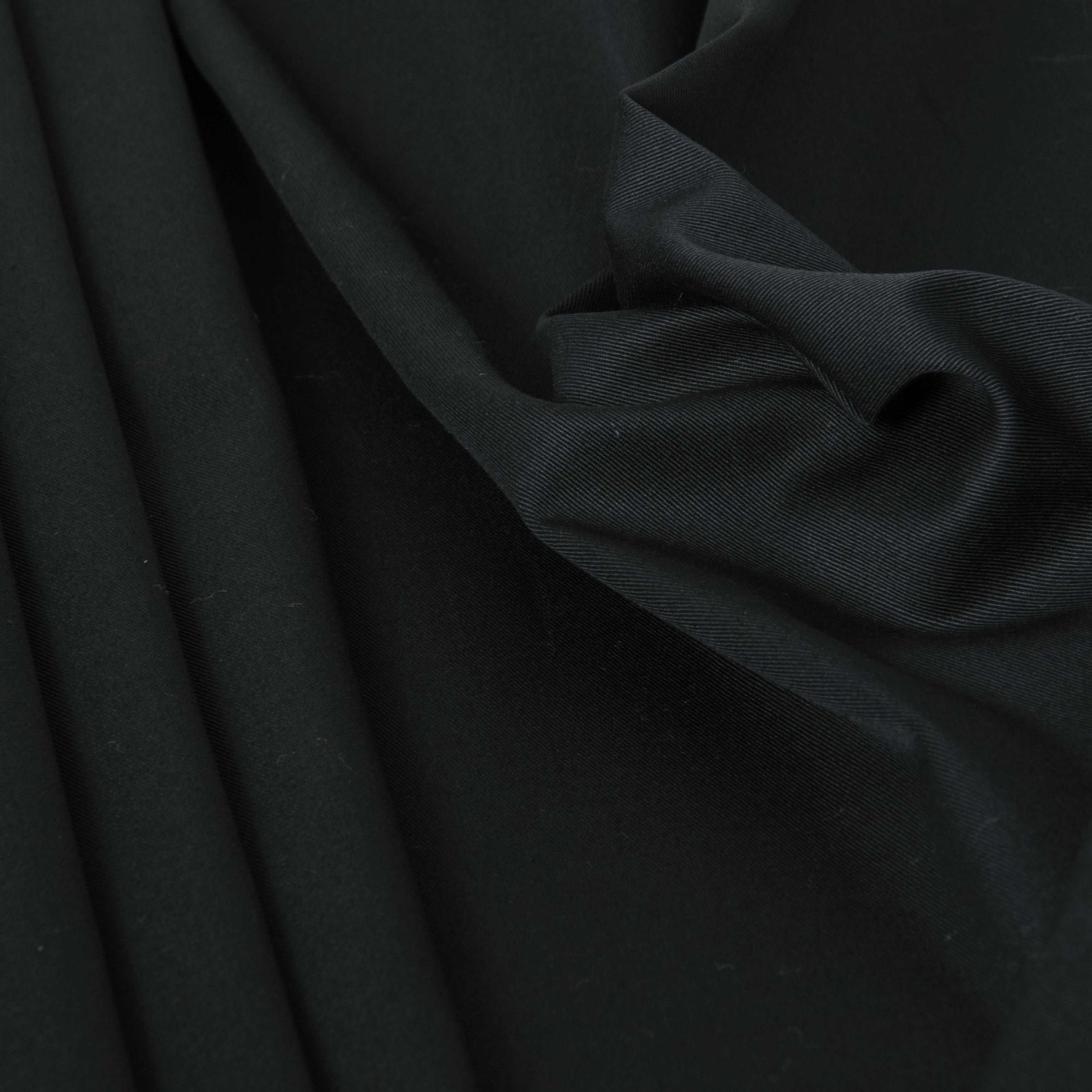 Black Stretch Cotton Twill 3496 - Fabrics4Fashion