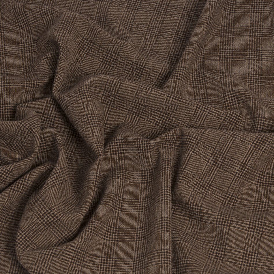 Brown Prince of Wales Wool Angora 219 - Fabrics4Fashion