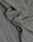 Grey Pinstriped Wool 2284 - Fabrics4Fashion