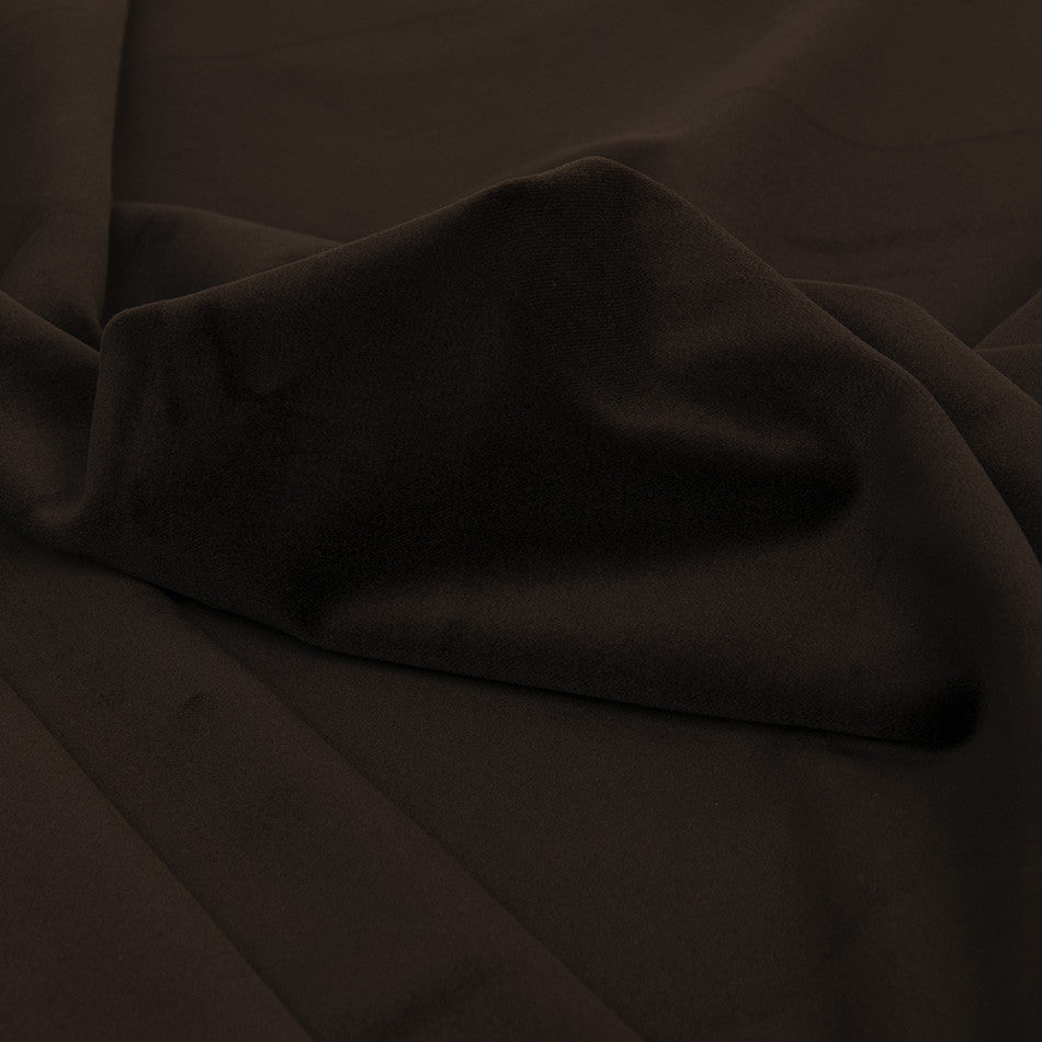 Chocolate Brown Stretch Velvet 2286 - Fabrics4Fashion