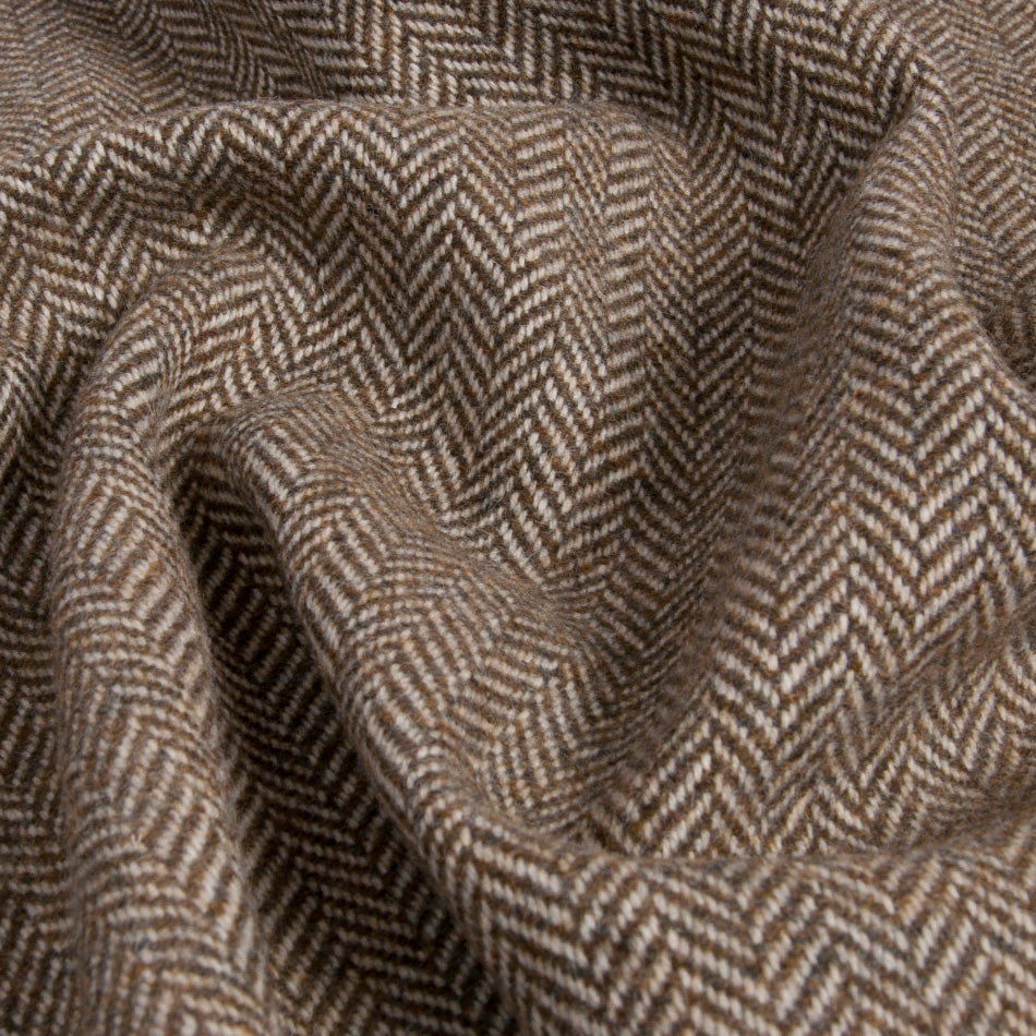 Olive Green Herringbone Tweed 229 - Fabrics4Fashion
