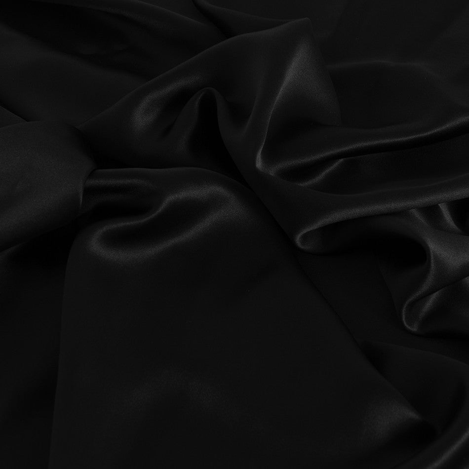 Black Satin Silk Fabric 2317 - Fabrics4Fashion