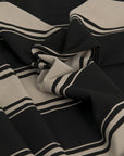 Stripped Black and Beige Fabric 2376 - Fabrics4Fashion