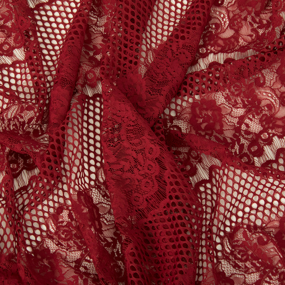 Red Floral Lace 2435 - Fabrics4Fashion