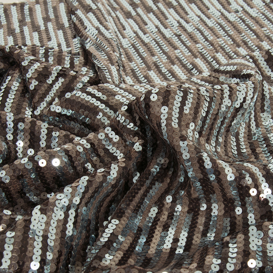 Brown Silk Sequins 2487 - Fabrics4Fashion