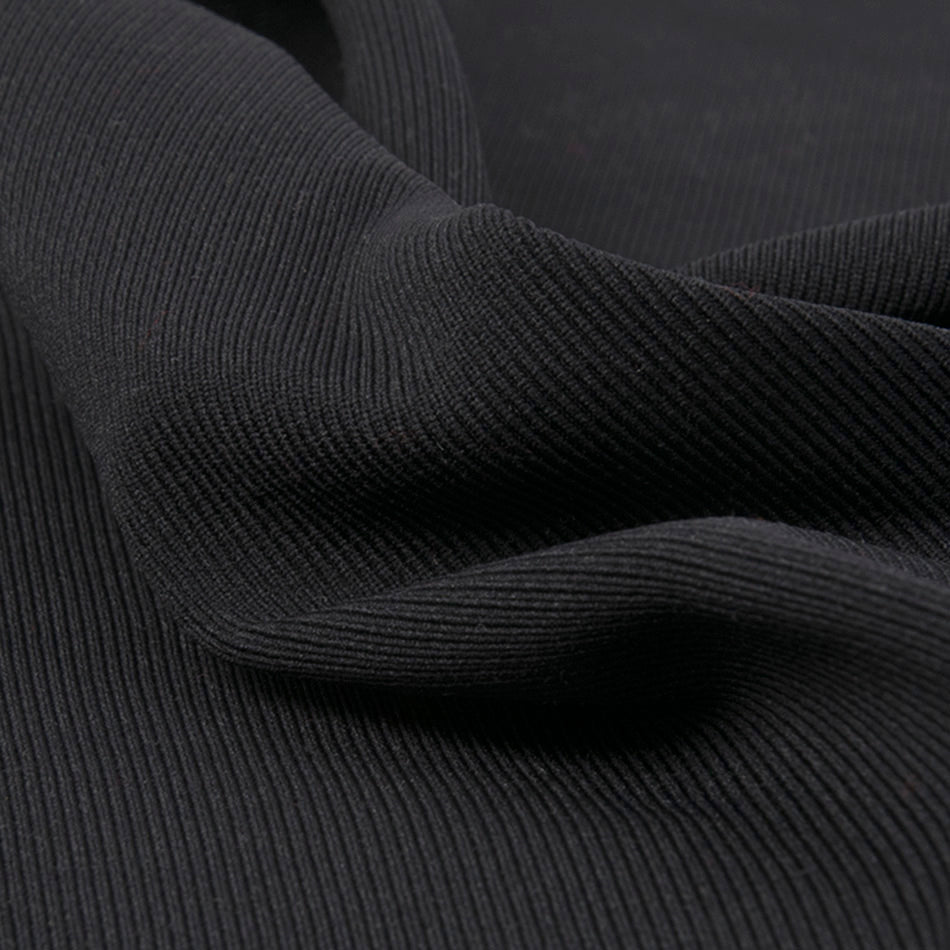 Black Ribbed Jersey 31 - Fabrics4Fashion