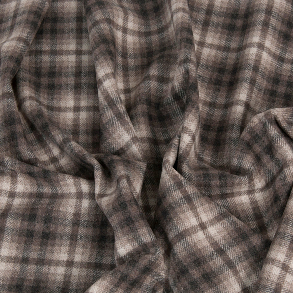 Brown Check Coating Fabric 1434 - Fabrics4Fashion