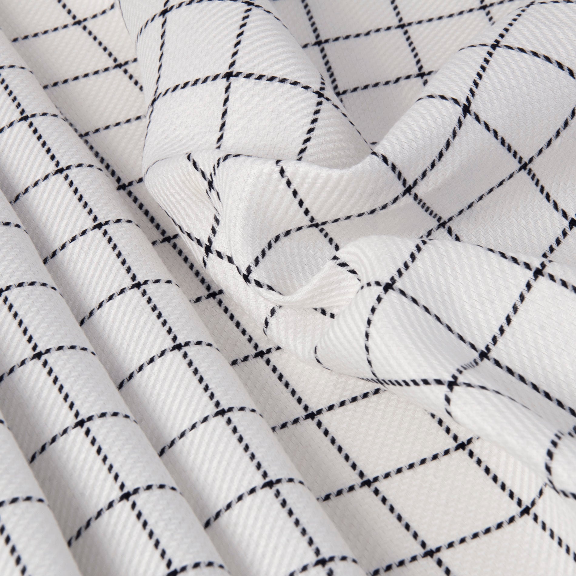 Black &amp; White Grid Fabric 3285 - Fabrics4Fashion