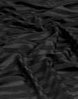 Black Striped Satin Wool Blended  332 - Fabrics4Fashion