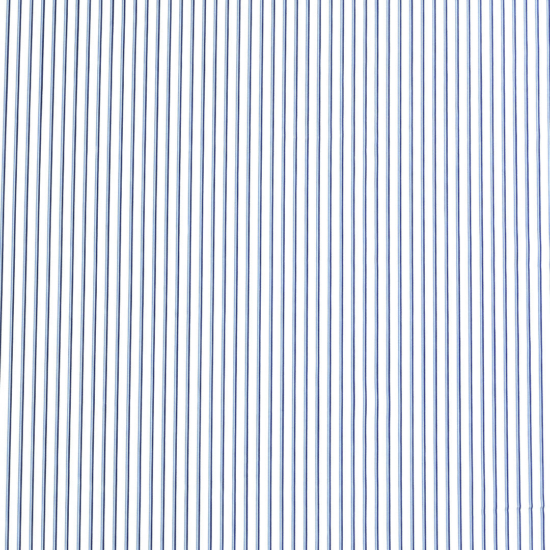 White Blue Stripes Poplin