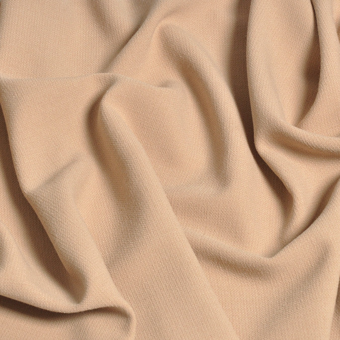 Wool Fabric, Café Au Lait Stretch Virgin Wool Crepe Suiting (Made