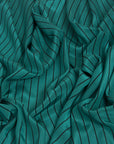 Green/ Navy Striped Poly Satin 410 - Fabrics4Fashion