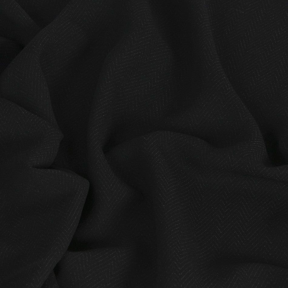 Black Herringbone Crepe 477 - Fabrics4Fashion