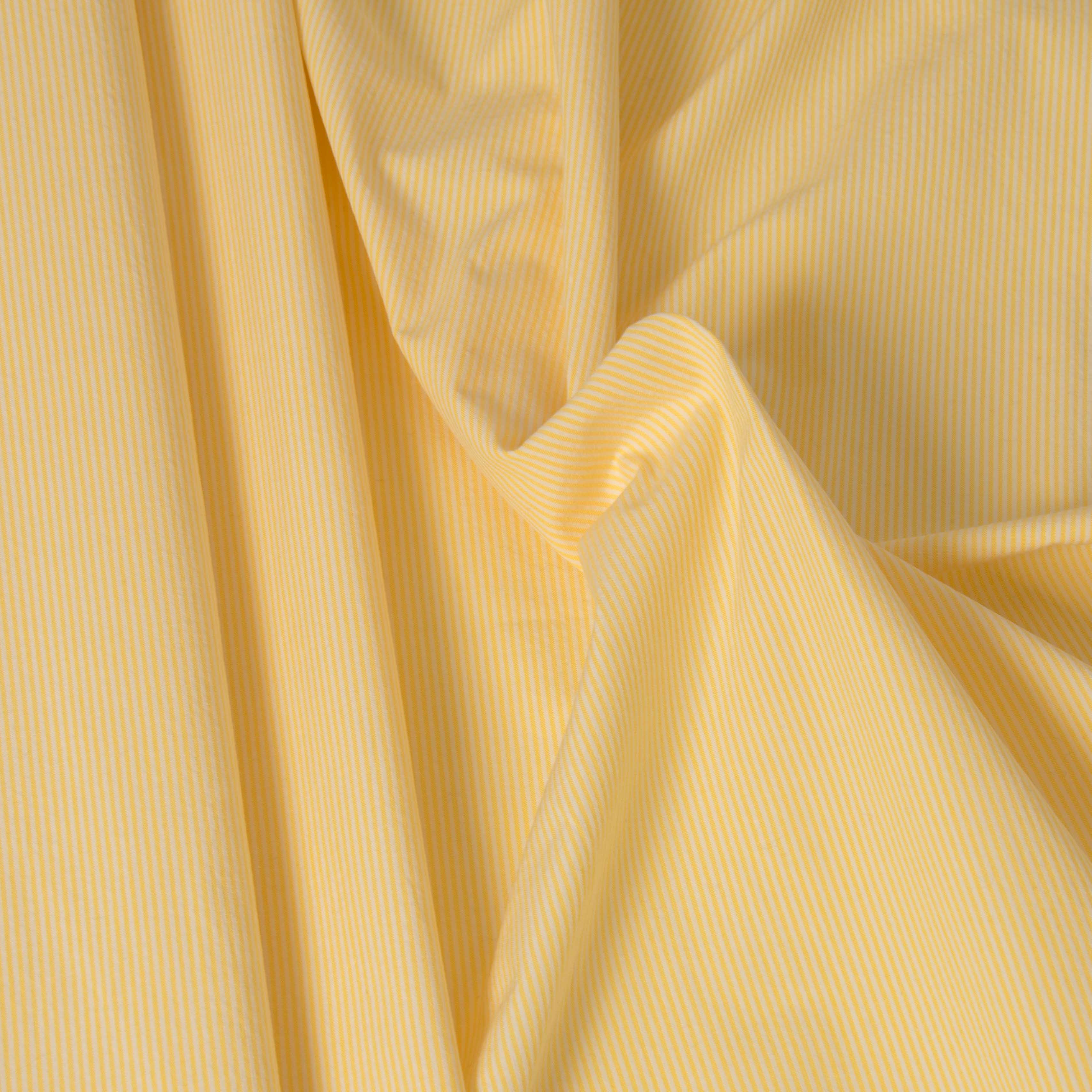 Yellow and White Stripe Cotton 3456 - Fabrics4Fashion