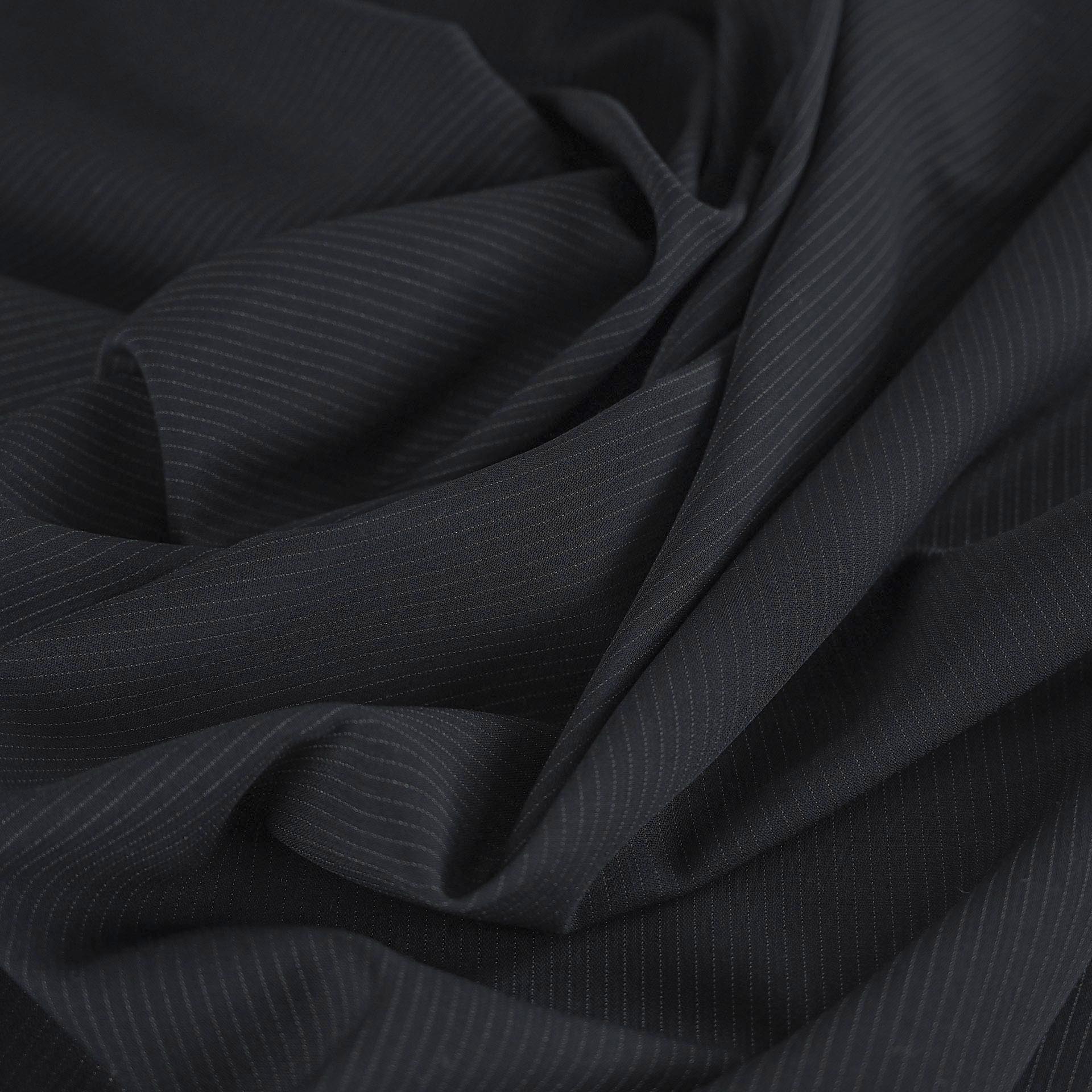 Dark Navy Suiting Pinstripe 4650 - Fabrics4Fashion