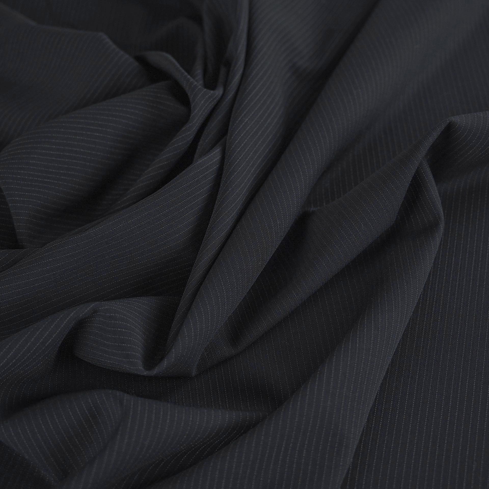 Dark Navy Suiting Pinstripe 4650 - Fabrics4Fashion