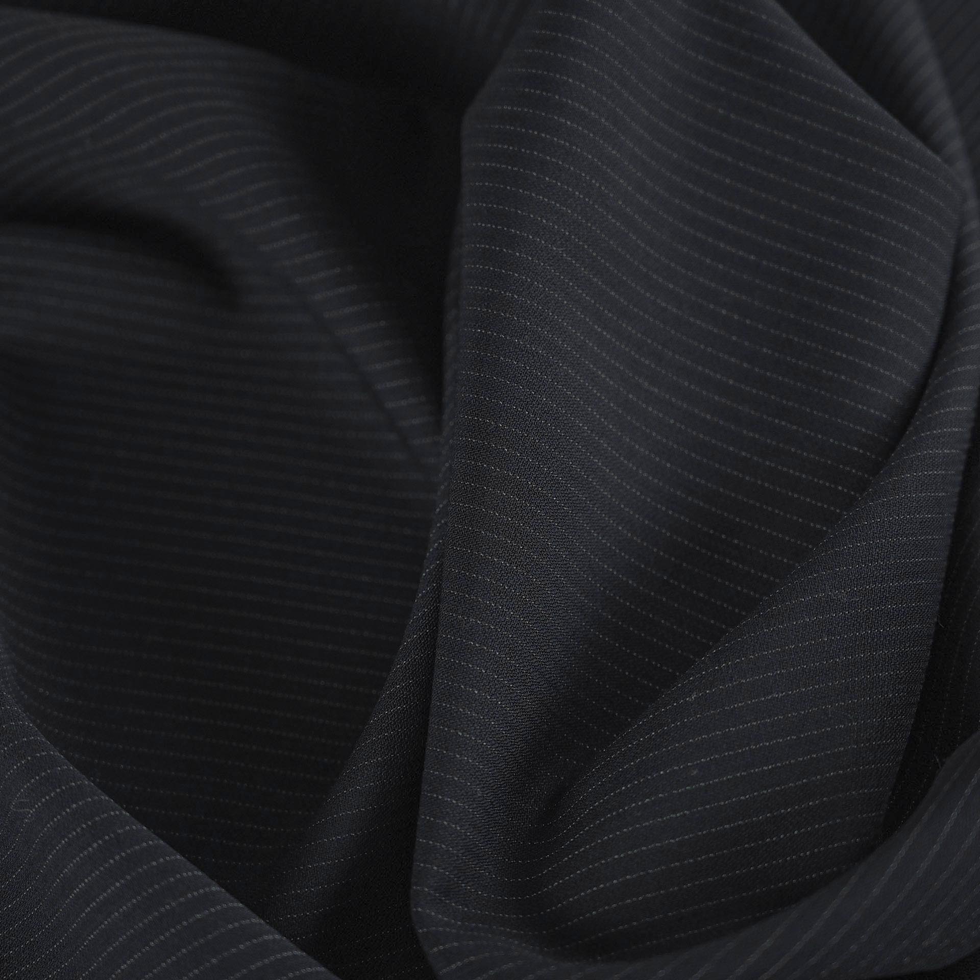 Dark Navy Suiting Pinstripe 4650 - Fabrics4Fashion