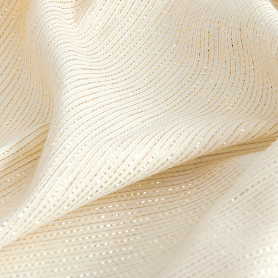 Lurex Stripped Ivory Cotton 5247 - Fabrics4Fashion