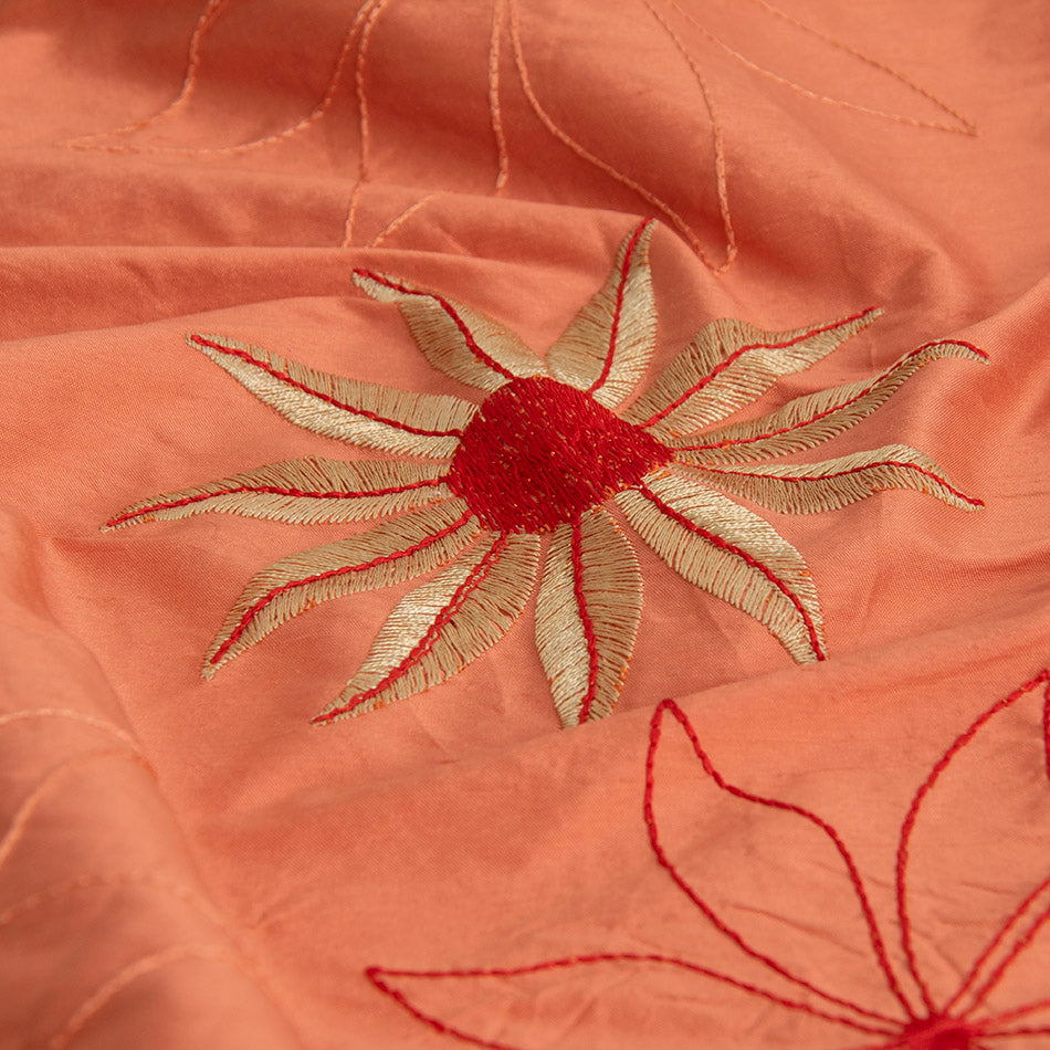 Orange Embroidery Silk 5256 - Fabrics4Fashion