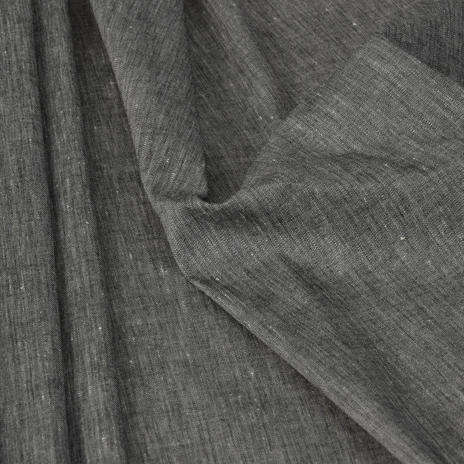 Charcoal Chambray Stretch Linen 3505 - Fabrics4Fashion