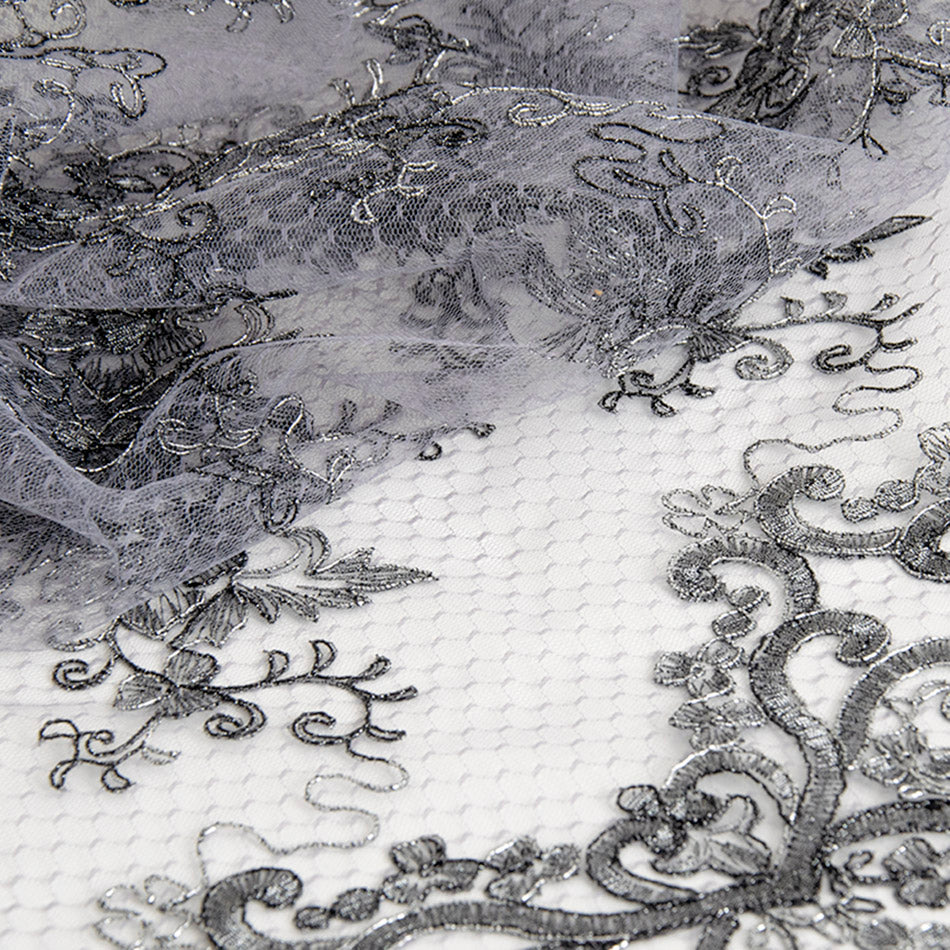 Scalloped Silver Lace 5278 - Fabrics4Fashion