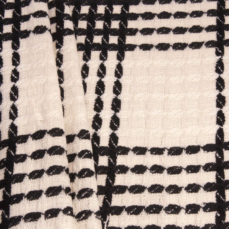 Ivory Black Check Coating Fabric – Fabrics4Fashion