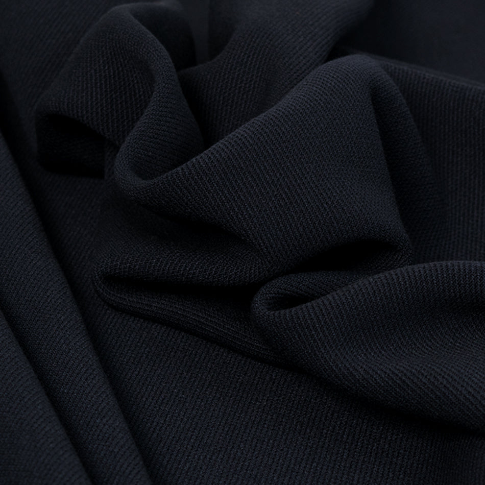 Midnight Blue Stretch honeycomb Fabric 3453 - Fabrics4Fashion