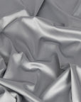 Grey Lightweight Poly Stretch Satin 80 - Fabrics4Fashion