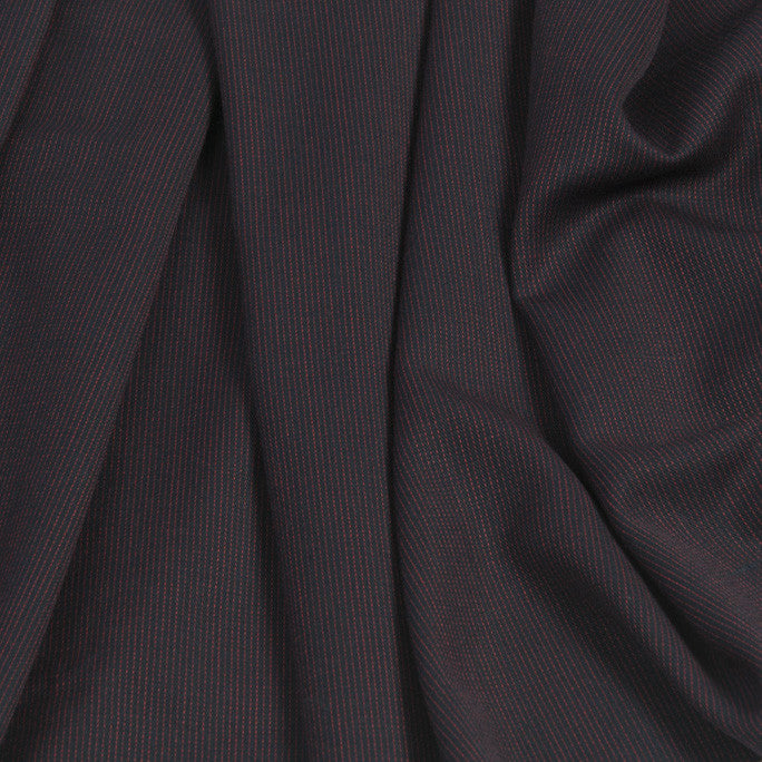 Burgundy Wool Pinstripe 99 - Fabrics4Fashion