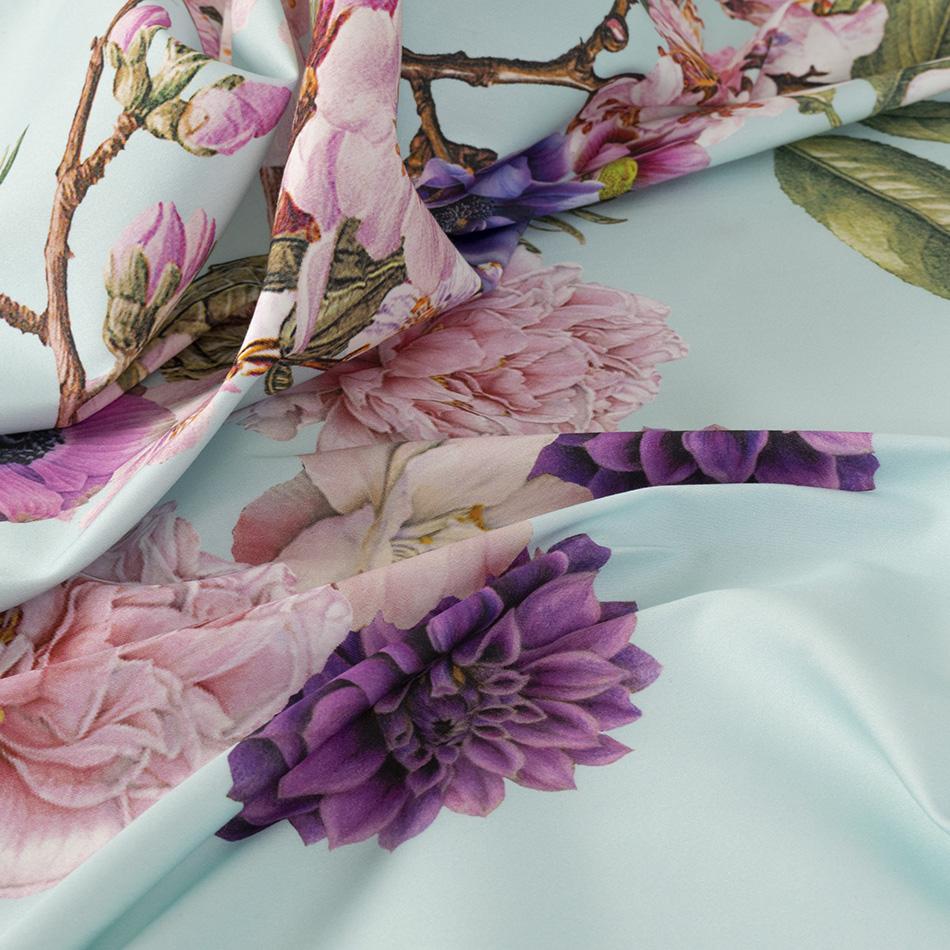 Aqua Green Floral Print 5279 - Fabrics4Fashion