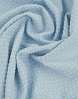 Baby Blue Polka-Dot Flock Fabric 99764