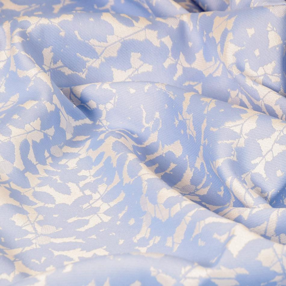 Baby Blue &amp; White Floral Jacquard 3605 - Fabrics4Fashion