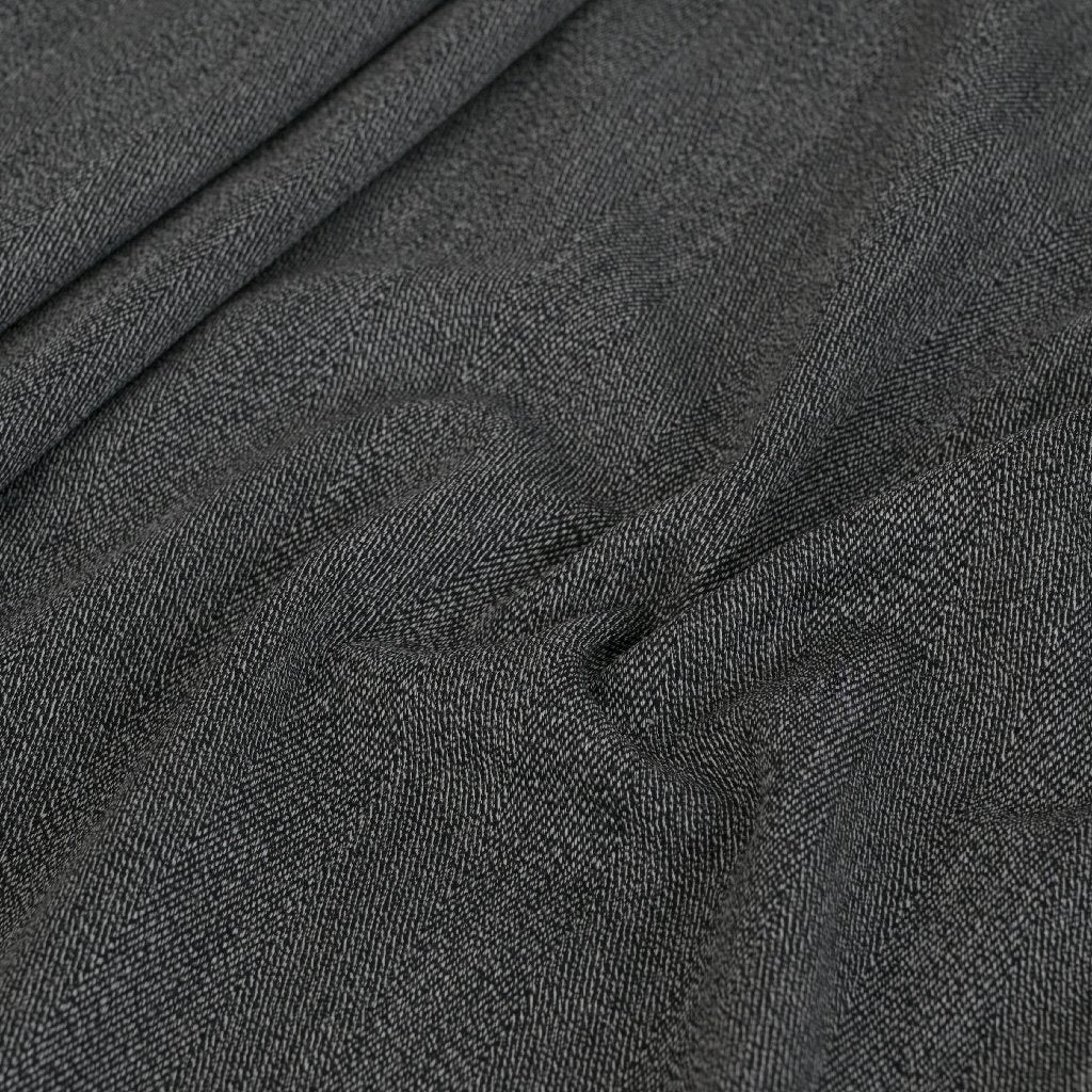 Black Herringbone Coating Fabric 5580