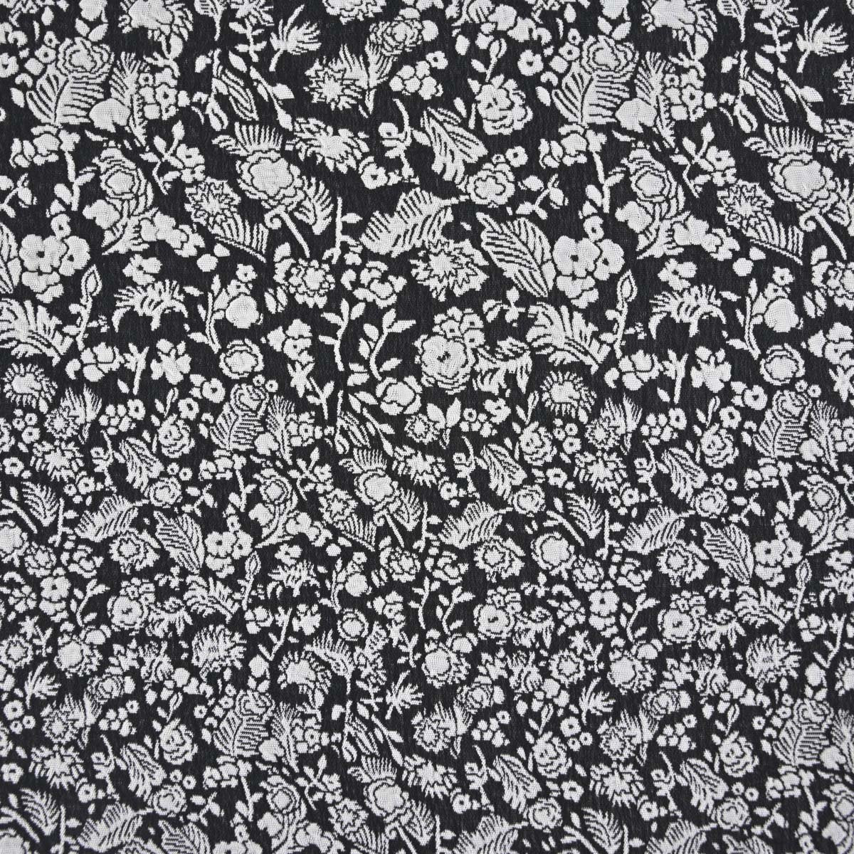 Black Floral Jacquard Fabric 3282