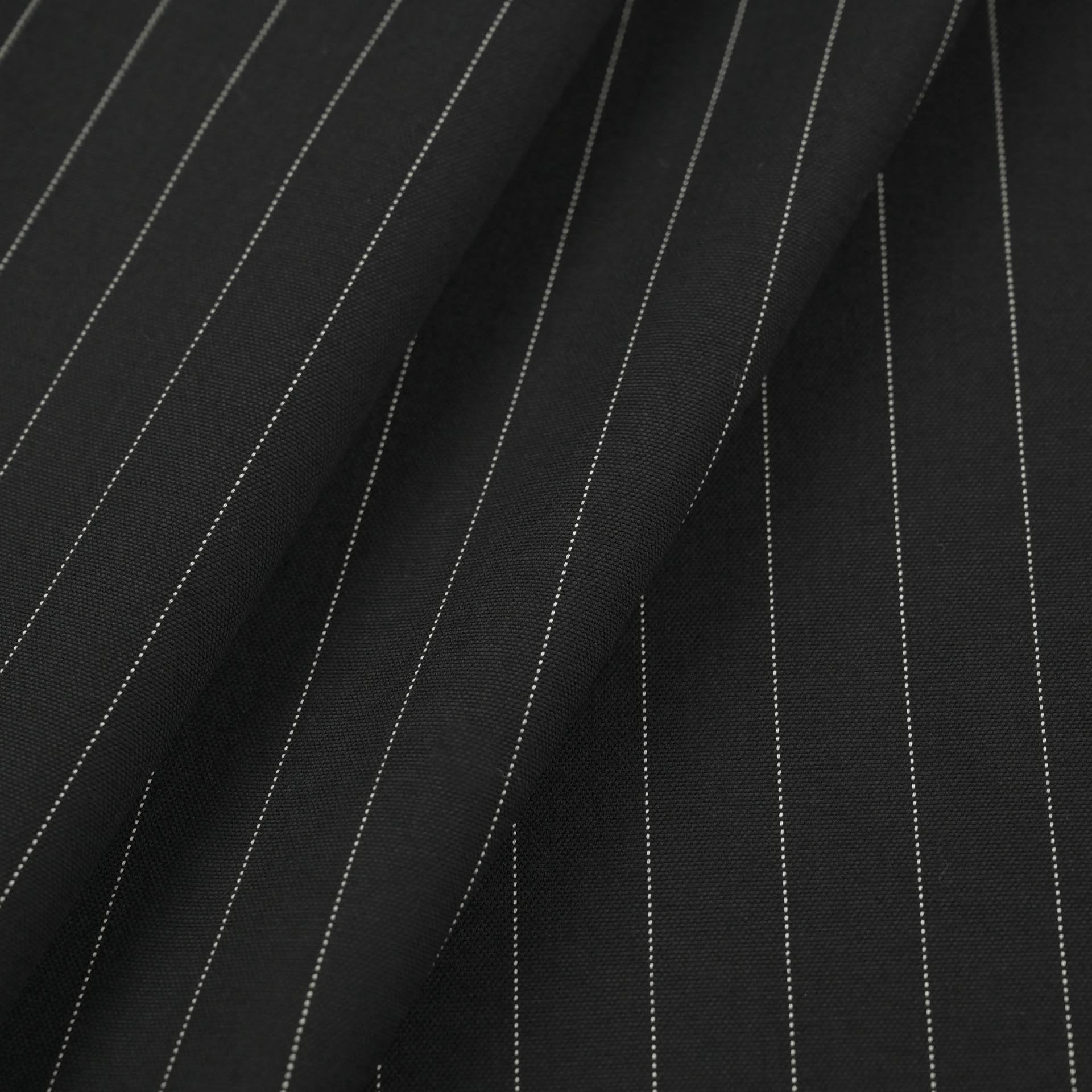Black Pinstripe Suiting Fabric 97565