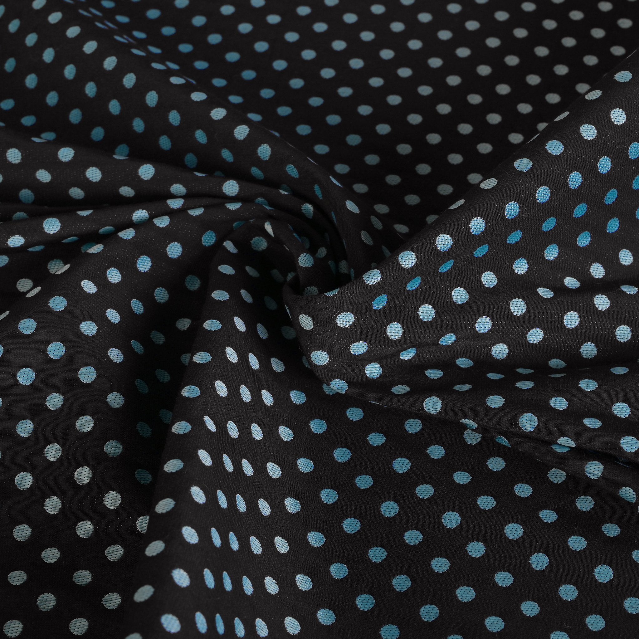 Black Polka Dot Jacquard Fabric 3681