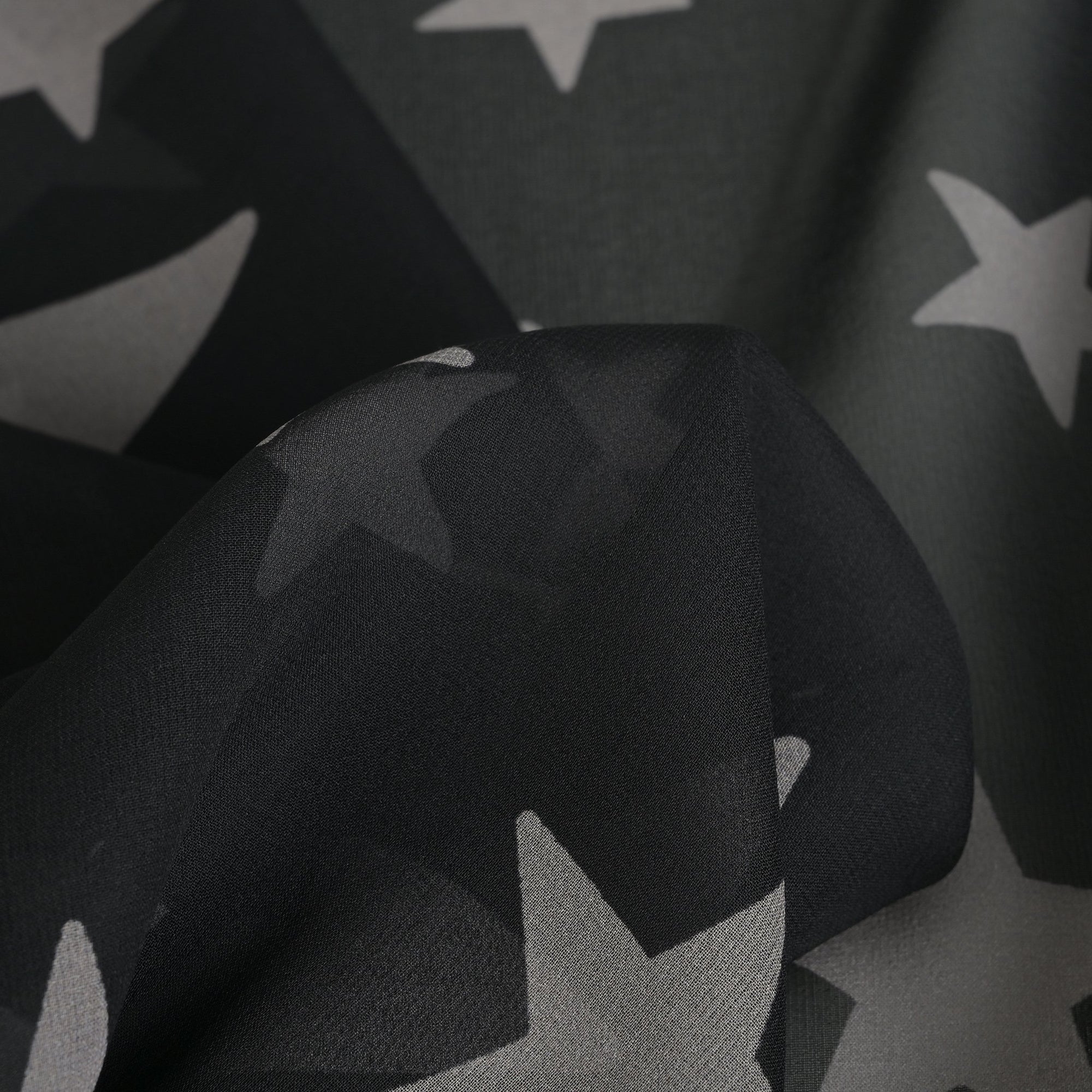 Black Printed Silk Fabric 8661