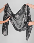 Black Printed Silk Fabric 8661