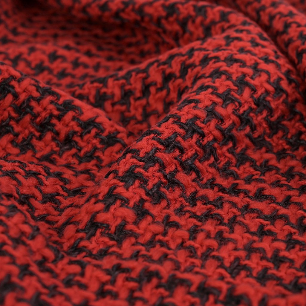 Black Red Bouclé 99726 - Fabrics4Fashion