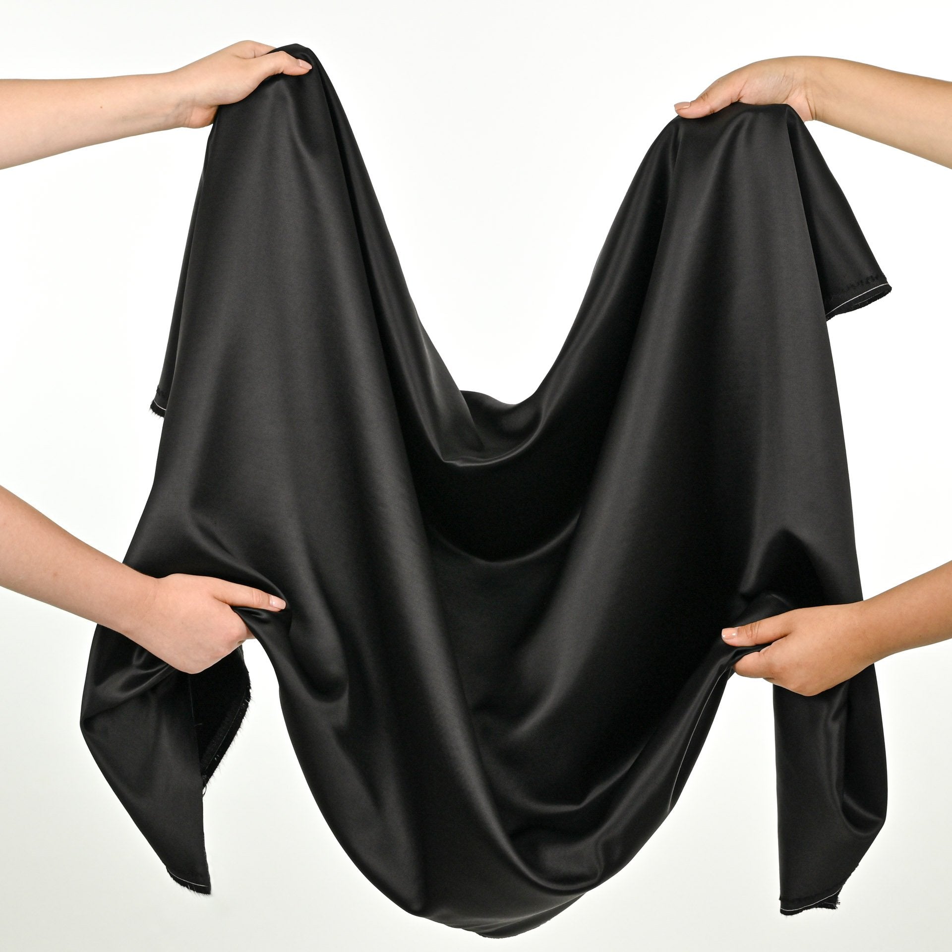 Black Satin Fabric 3754