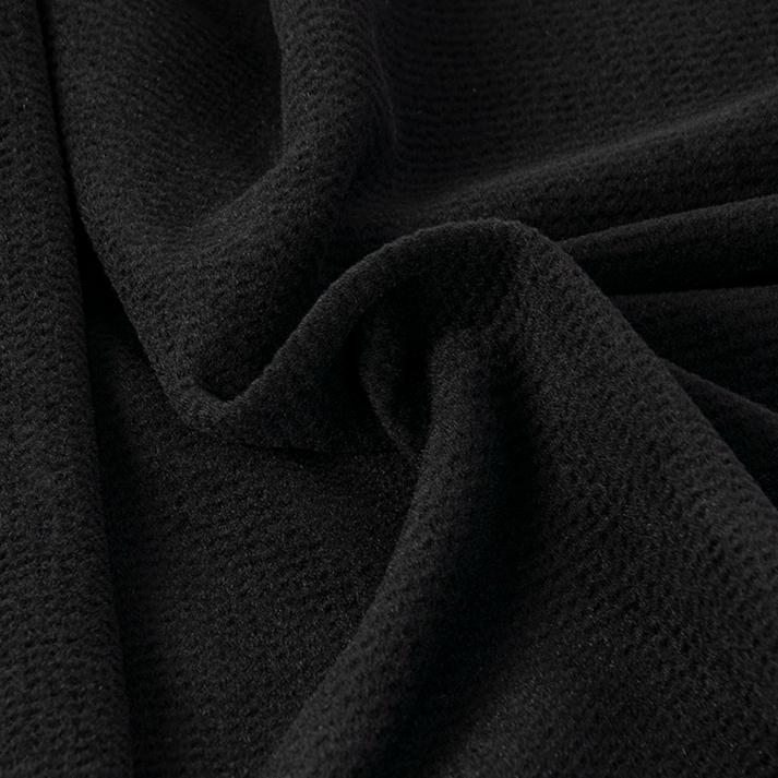 Black Textured Coating Wool 4636 - Fabrics4Fashion