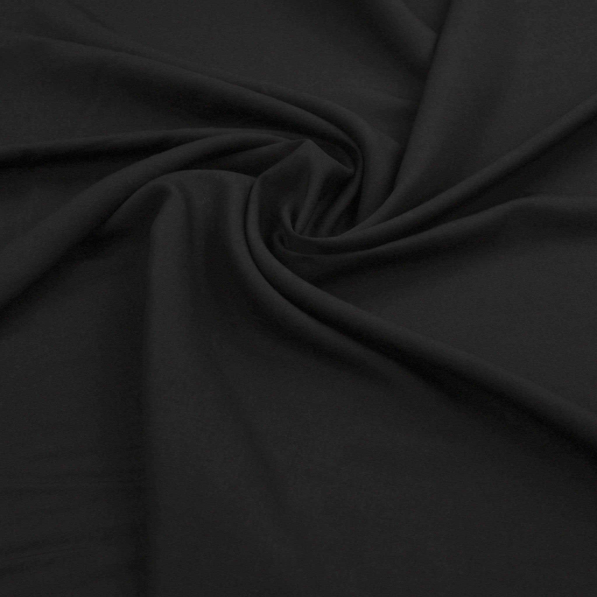 Black Viscose Linen Fabric 98344