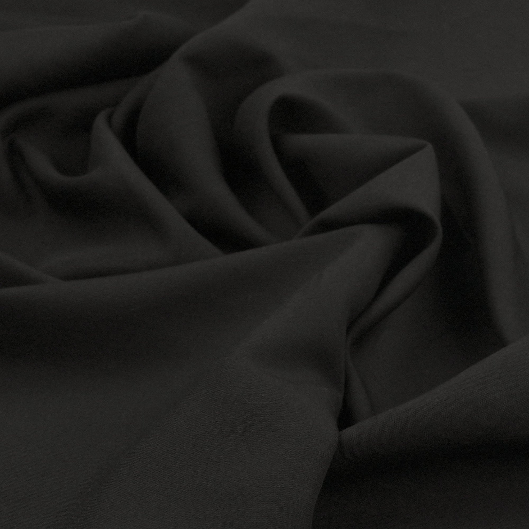 Black Viscose Linen Fabric 98344