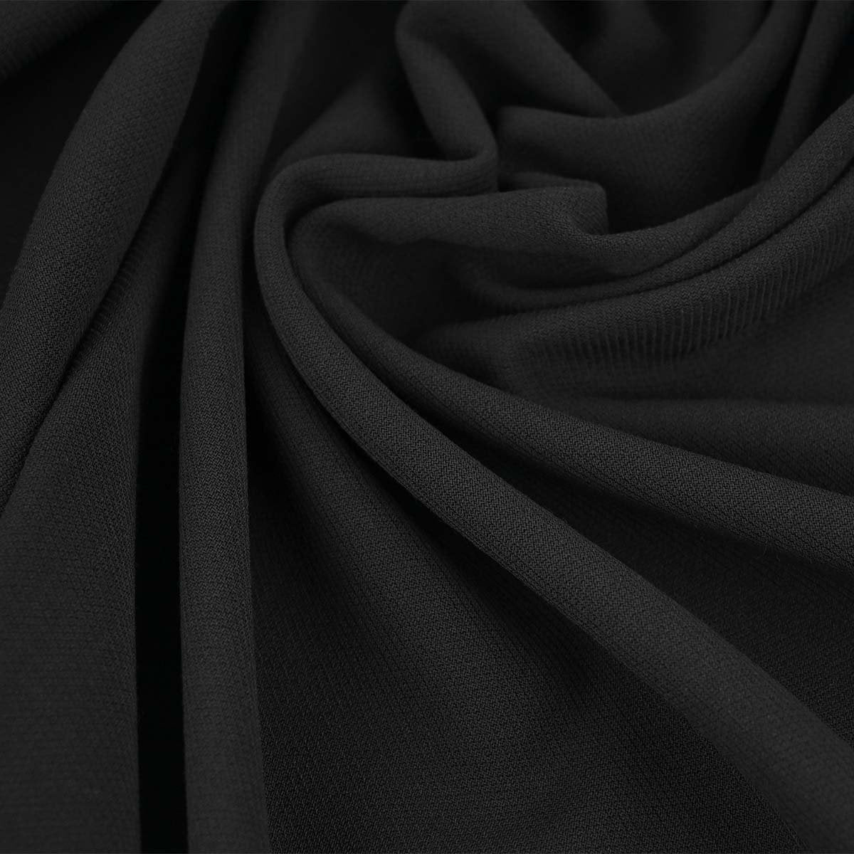 Black Wool Crepe Fabric 97423