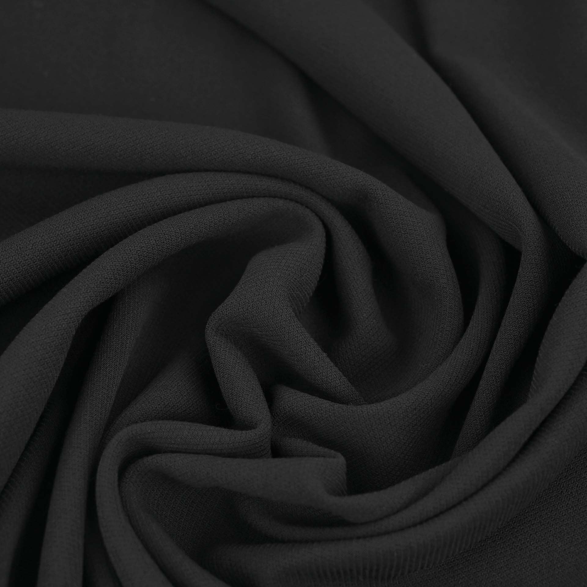 Black Wool Crepe Fabric 97423