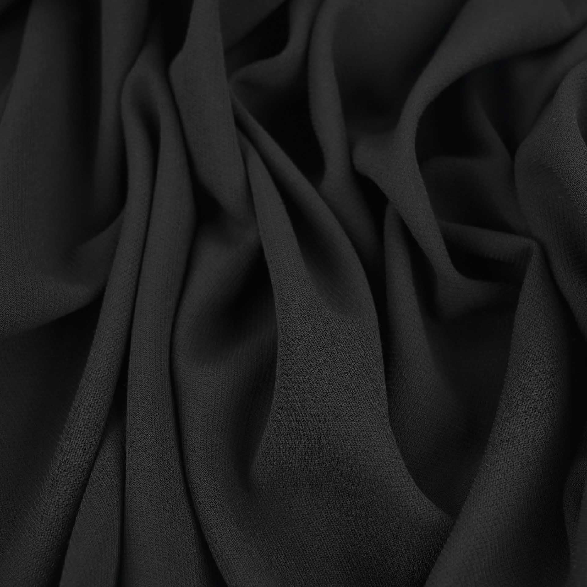 Black Wool Crepe Fabric 97423