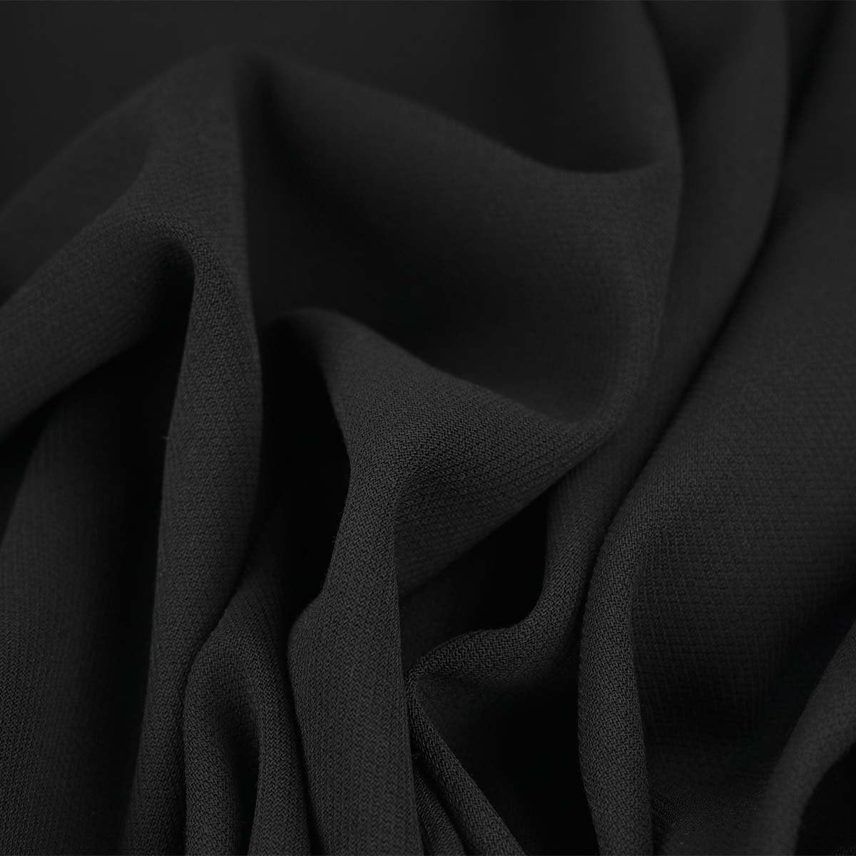 Black Wool Crepe Fabric 97423