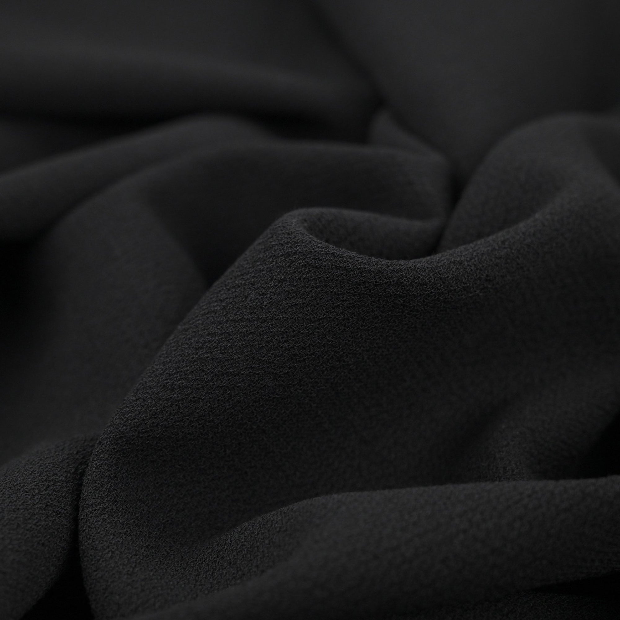 Black Woollen Crepe Fabric 97566