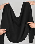 Black Woollen Crepe Fabric 97566