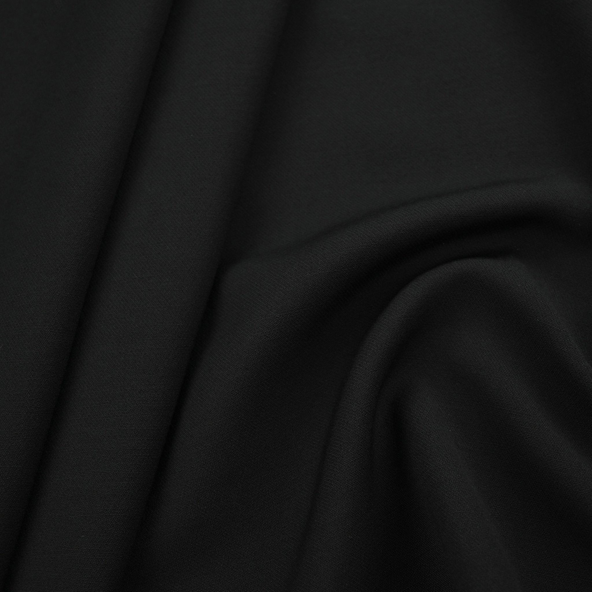 Black Woollen Crepe Fabric 97574